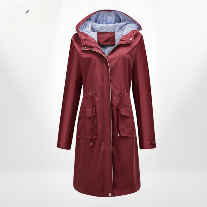Structured Rain Jacket with Hood and Drawstring Waist Modeberg Bern