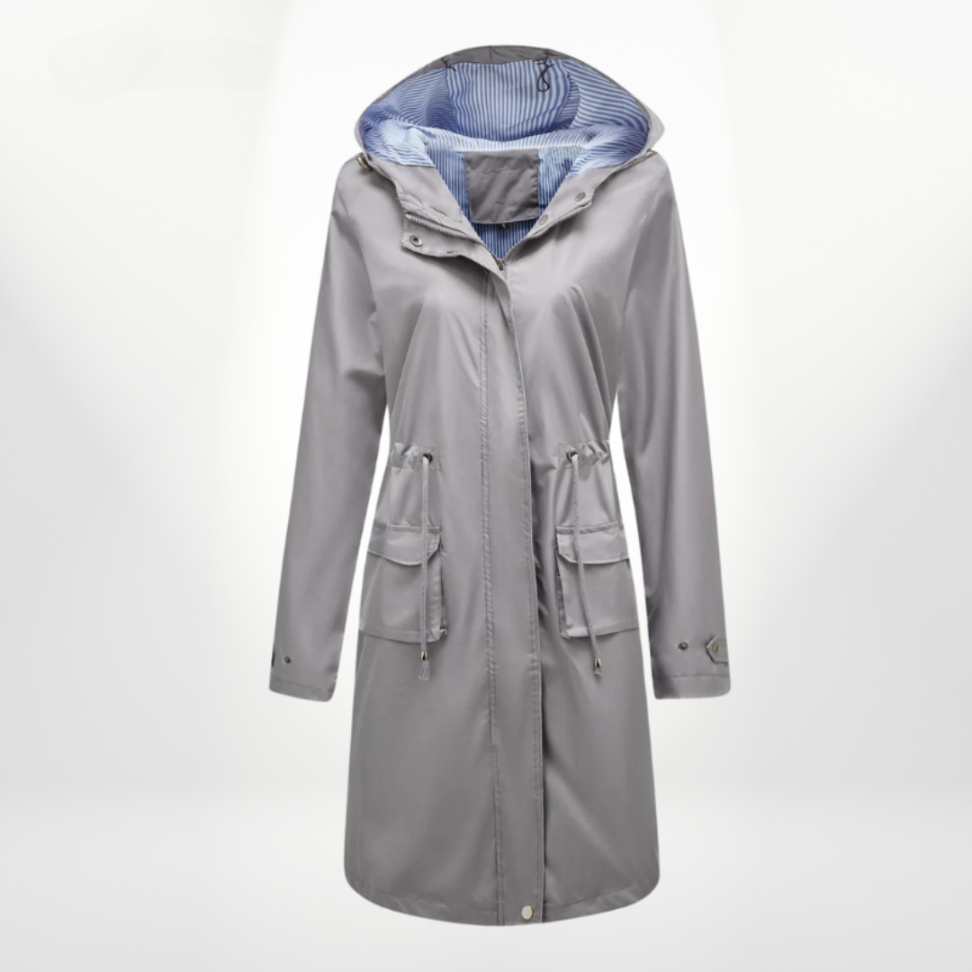 Structured Rain Jacket with Hood and Drawstring Waist Modeberg Bern
