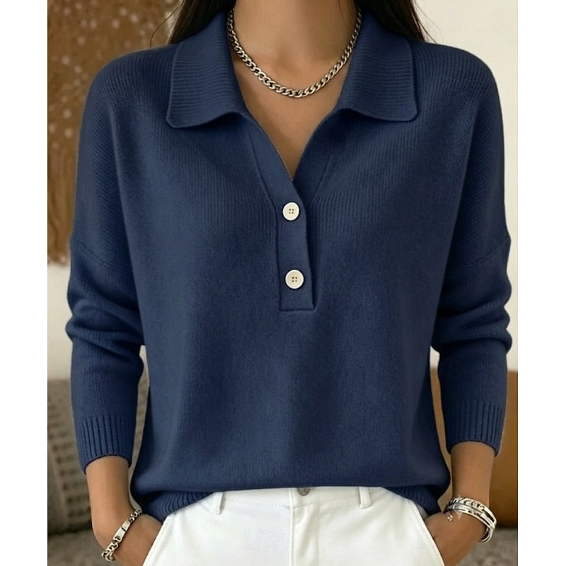 Refined Collared Button Jumper Modeberg Bern