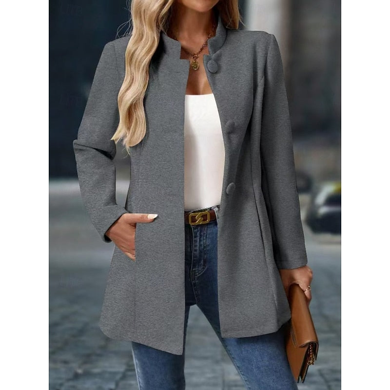Single-Breasted Stand Collar Coat with Tailored Fit Modeberg Bern